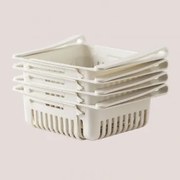 Zestaw 4 Organizerów Do Lodówki Z Polipropylenu Denis Biała - Sklum