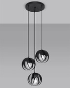 Lampa wisząca TULOS 3P czarna SOLLUX  LIGHTING