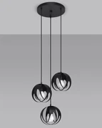 Lampa wisząca TULOS 3P czarna SOLLUX  LIGHTING