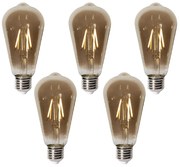 Zestaw 5 E27 dimbare LED lamp ST64 smoke 2W 200 lm 2700K
