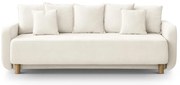Kremowa rozkładana sofa ze schowkiem 231 cm Elen – Micadoni