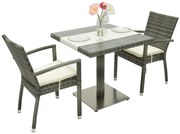 Zestaw rattanowy ogrodowy GINA 1+2 (szary)