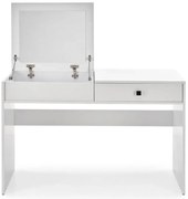 Biała toaletka z lustrem oraz szufladą C3-F27