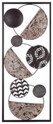 Dekoracja ścienna w ramce, metalowa, 25 x 61 cm, etniczne koła