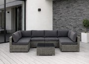 Modułowy narożnik ogrodowy Caldoro XL2501 technorattan, szary, poduszki szare