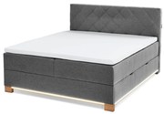 Szare łóżko boxspring ze schowkiem 180x200 cm Messina – Meise Möbel