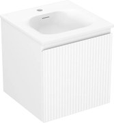 Mexen Rivel szafka łazienkowa 45 cm z umywalką Vela, 1 szuflada, ryflowana , biała mat - 91A20-04547-1-BF01-W23M01