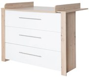 Białp-naturalna niska komoda dziecięca w dekorze dębu z przewijakiem 112x98 cm – Roba