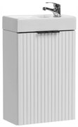 Szafka wisząca biała ryflowane fronty z białą umywalką 40 x 22 cm ASTROS White