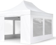 TOOLPORT 3x4,5 m Namiot Ekspresowy PROFESSIONAL Alu 40 mm, ze ścianami bocznymi, okna panoramiczne , biały - (582876)