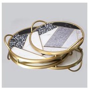 ZESTAW 2x Dekoracyjna taca śr. 35/30 cm złoty