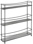 Czarna 3-poziomowa półka na przyprawy Metaltex Kumino Lava