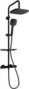 Mexen KT33 zestaw prysznicowy natynkowy z deszczownicą i baterią termostatyczną, czarny - 771503393-70