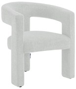 Fotel z białej tkaniny o teksturowanej strukturze FAVINA