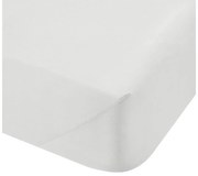 Białe prześcieradło z perkalu bawełnianego z gumką 135x190 cm Cotton Percale – Bianca