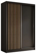 Szafa przesuwna - Lamel 150 cm, czarny mat