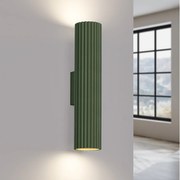 Lampa ścienna minimalistyczny Gloow, aluminium - 2 źródło światła 3000K - L.6.5 x H.30 cm - zielony oliwkowy