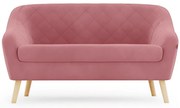 Dwuosobowa sofa w kolorze staro różowym CORANTI VELVET