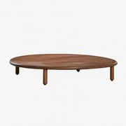 Okrągły Stolik Kawowy Olivia Z Drewna Akacjowego Ciemny Akacjowy Brąz & Ciemny Akacjowy Brąz & Ø100 Cm - Sklum