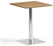 Stolik kawowy ENZO, 60x60 cm, chrom podstawa, buk