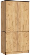 Wysoka szafa na ubrania z drążkiem dąb craft P3-A48