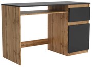 Biurko komputerowe młodzieżowe szkolne 120 cm REMI1 Dąb Wotan/Czarny