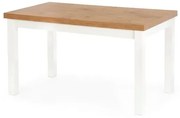 Stół TIAGO 140(220)x80 dąb lancelot/biały rozkładany HALMAR