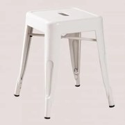 Niski Stołek 45 Cm Sztaplowany Ze Stali Lix Biała - Sklum