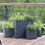 Donica Sierra Square Beton Effect 29 x 29 x 29 cm marengo PROSPERPLAST