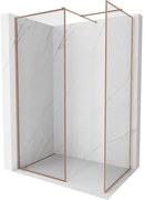 Mexen Kioto-XF ścianka prysznicowa Walk-in z ramką 70 x 70 cm, transparent 10 mm, miedź szczotkowana - 800-070-202-04-65-070-XF