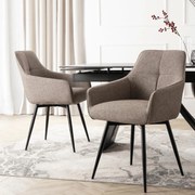 Krzesło Tapicerowane Obrotowe do Salonu LARISA Cappuccino Nowoczesne