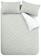 Biało-zielona pościel dwuosobowa z perkalu bawełnianego 200x200 cm Scallop Floral – Bianca