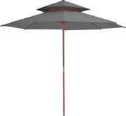 Okrągły parasol ogrodowy z drewnianym słupkiem antracyt A2-C47