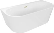 Mexen Oval+ wanna wolnostojąca przyścienna 170 x 80 cm, biała, przelew złoty - 52681708000-50