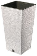 Donica ogrodowa kwadratowa Furu Square Eco Wood 45 cm biały PROSPERPLAST