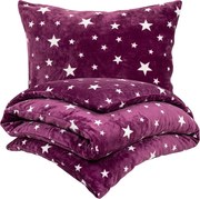 4Home Pościel mikroflanela Stars violet, 140 x 200 cm, 70 x 90 cm
