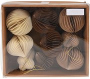 Zestaw ozdób papierowych Ormaments beżowy, 8 cm, 9 szt.