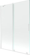 Mexen Velar parawan nawannowy 2-skrzydłowy rozsuwany 130 x 150 cm, transparent, biały - 896-130-000-01-20