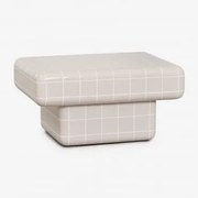 Prostokątny Stolik Kawowy Do Ogrodu W Stylu Cementowej Płytki Eleonor 70 X 50 Cm & Tapioka Beżowa - Sklum