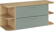 Zielona szafka pod umywalkę z półkami i szufladami C8-S31