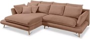 Narożnik MONTE Lewostronny z funkcją spania, pojemnikiem i poduszkami, Sorriso 05 Brązowy WERSAL