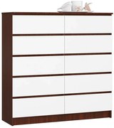 Komoda do salonu z szufladami wenge + biały P9-M15