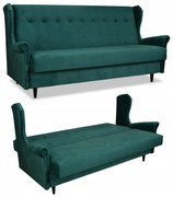 Kanapa sofa Uszak ARI rozkładana wersalka spania łóżko Family meble zielona