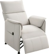 HOMCOM Fotel Relaksacyjny z Cichym Silnikiem, Wytrzymała Tapicerka, Funkcja Pamięci, Dostosowywany Podnóżek, Kremowy