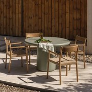 Zestaw Składający Się Ze Stołu Okrągłego O Średnicy 120 Cm Z Cementu Namara I 4 Krzeseł - Sklum