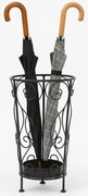 Czarny metalowy stojak na parasole w stylu vintage F0-E65
