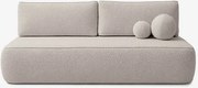 Sofa z Funkcją Spania ARVETO Kremowa Boucle Nowoczesna
