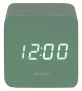 Karlsson 5982GR designerski zegar LED z budzikiem,zielony, 7 cm