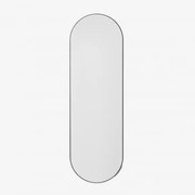 Owalne Lustro Ścienne 50x160 Cm Z Mdf Nuseiva Czarna - Sklum