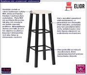 Czarne metalowe industrialne hokery 2 szt D3-C20